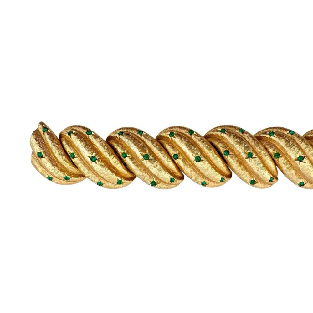 Rare Vintage Boucher Gold and Green Bracelet with Unique Star Design - Picture 6 of 12